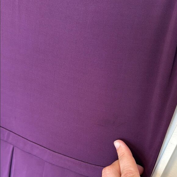 Tory Burch Pleated Plum Dress with Embellished Beaded Neckline Size Large - Picture 3 of 8